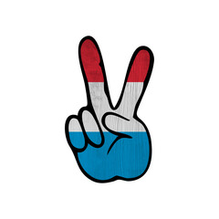 World countries. Hand sign Victory. Luxembourg