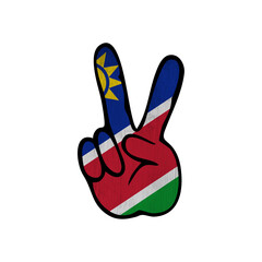 World countries. Hand sign Victory. Namibia