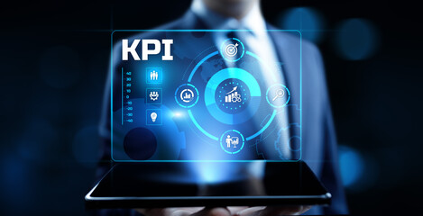 KPI Key performance indicator business and technology concept on screen.