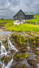 The charming village of Oyndarfjørður (Andefjord), Eysturoy island, Faroe Islands