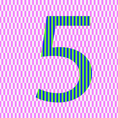 Number five signs vector images.