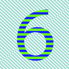 Number six signs vector images.