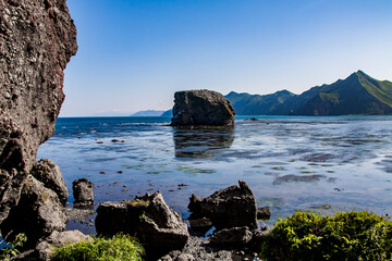 The Island Is Noticeable, the bay is Quiet, the cape is Quiet, the peak is Bold. Sakhalin, Russia