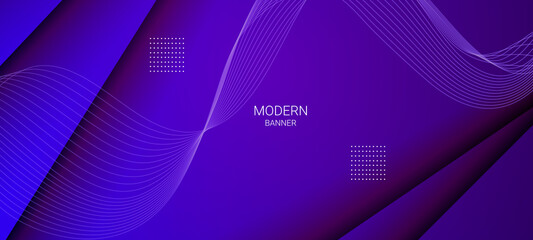 Abstract blue geometric transparent gradient lines illustration banner pattern background