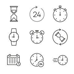 Fototapeta premium Vector set of time icons