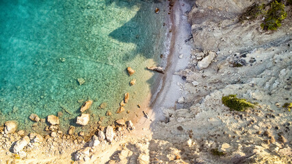 Bird's Eye View Of A Pebble Beach, Tisan, Mersin, Turkey
