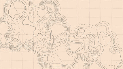 Topographic map with lines on a white background. Geographic map concept. Vector illustration