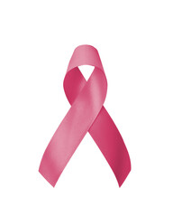 Pink ribbon for breast cancer awareness in October, wear pink day charity for woman health and...