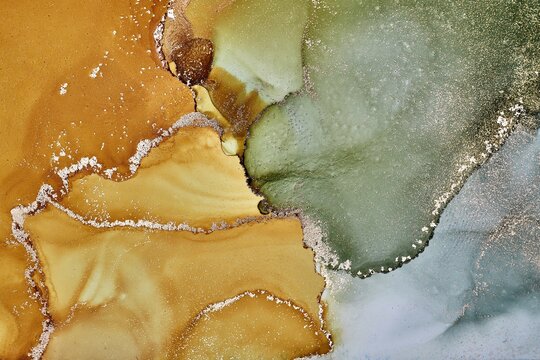 Alcohol ink art.Mixing liquid paints. Modern, abstract colorful background, wallpaper. Marble texture.Translucent colors © MBonnetti