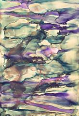 Alcohol ink art.Mixing liquid paints. Modern, abstract colorful background, wallpaper. Marble texture.Translucent colors - 460614581