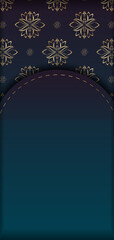 Template Congratulatory Flyer with a gradient of blue color with a mandala gold ornament for your congratulations.