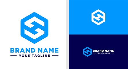 LETTER H MONOGRAM HEXAGON TECHNOLOGY EDITABLE