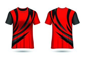 T-Shirt Sport Design. Racing jersey for club. uniform front and back view.