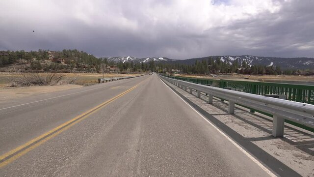 Big Bear Lake City Driving Plate 01 Stanfield Cutoff San Bernardino Mountains California USA
