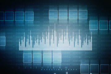 2d rendering Stock market online business concept. business Graph 