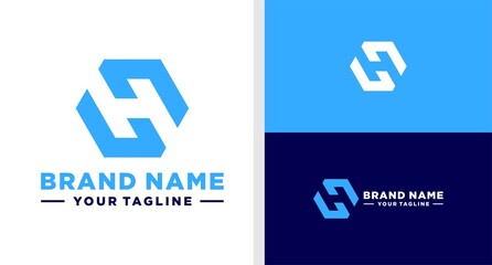 LETTER H LOGO MONOGRAM HEXAGON EDITABLE