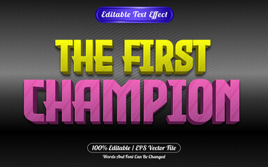 Obraz premium The first champion editable text effect template style
