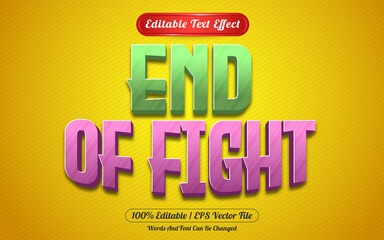 End of fight editable text effect template style