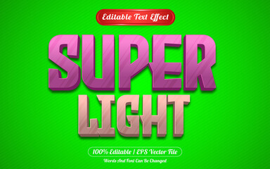 Naklejka premium Super light editable text effect template style