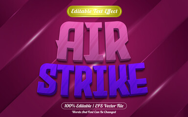 Naklejka na ściany i meble Air strike editable text effect game style