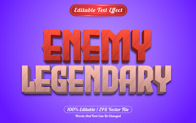 Enemy legendary editable text effect games style