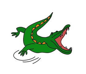 drawing green crocodile