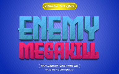 Enemy megakill editable text effect games style