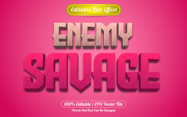Enemy savage editable text effect games style