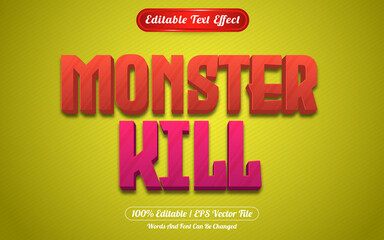 Monster kill editable text effect games style