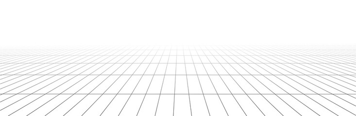 Obraz premium Perspective mesh background. Simple lines on a white background. Vector illustration.