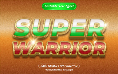 Super warrior editable text effect golden themed