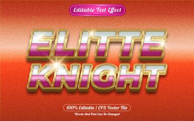 Elitte knight editable text effect golden themed