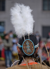 Traditional Mi'kmaw head gear of woman’s traditional dancer, part of the