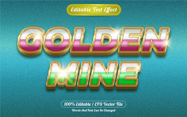 Golden mine editable text effect golden themed