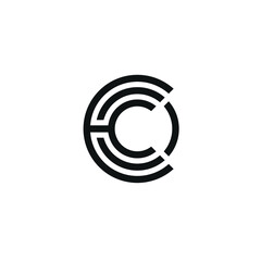 Early Letters CHC Circle Logo Design, Business Symbol Icon, Minimalist Thin Line Style 