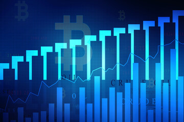 2d rendering Stock market online business concept. business Graph 