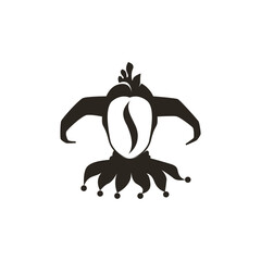Coffee Bean Logo Identity Joker Clown Logo. Icon Symbol Vector Template. Joker Logo Concept Vector Design