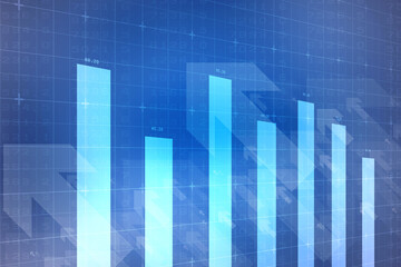 2d rendering Stock market online business concept. business Graph 