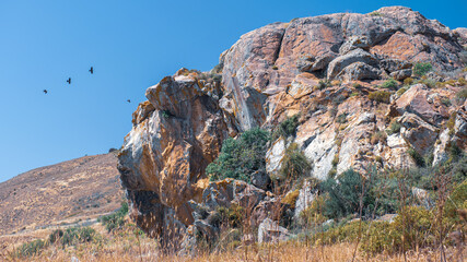 Rock climbing site in Droushia Ineia area, Cyprus