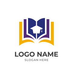 education logo design template concept vector with flat colorful style