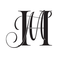 hm, mh, monogram logo. Calligraphic signature icon. Wedding Logo Monogram. modern monogram symbol. Couples logo for wedding