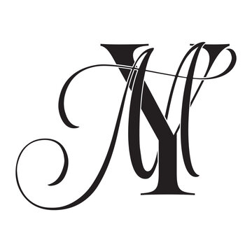 ym, my, monogram logo. Calligraphic signature icon. Wedding Logo Monogram. modern monogram symbol. Couples logo for wedding