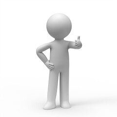 3d people showing his thumb.