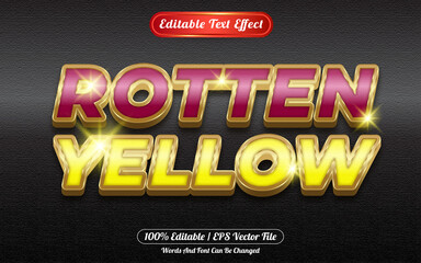 Rotten yellow editable text effect golden themed