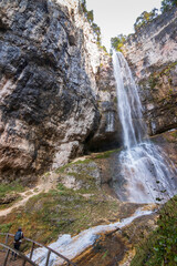 Tret waterfall. Italy. Dolomite. Alps.