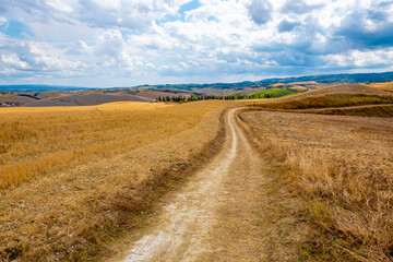 Landscapes in Tuscany along via Francigena between San Miniato and Gambassi Terme