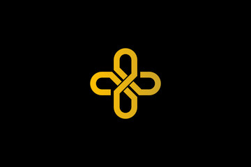 logo with the initials H or JB forming a gold cross. Relevant for hospital and health clinic logos