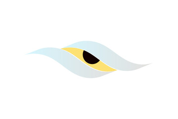 logo with an illustration of a mature eagle in a wave pattern
