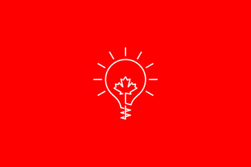 logo with illustration of a light bulb and maple leaf. Relevant for education and artificial intelligence logos in Canada