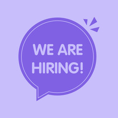 We are hiring sticker. We're hiring label sign. The concept of search and recruitment. Vector illustration.